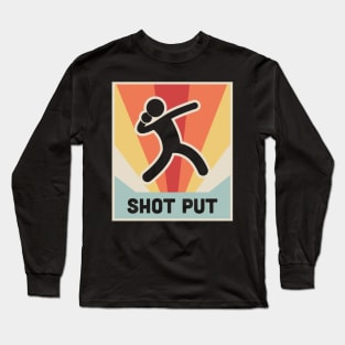 Vintage Style Shot Put Poster Long Sleeve T-Shirt